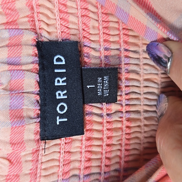 Torrid Multi Plaid Challis Button Front Midi Dress 1x 14 16 - Picture 9 of 12